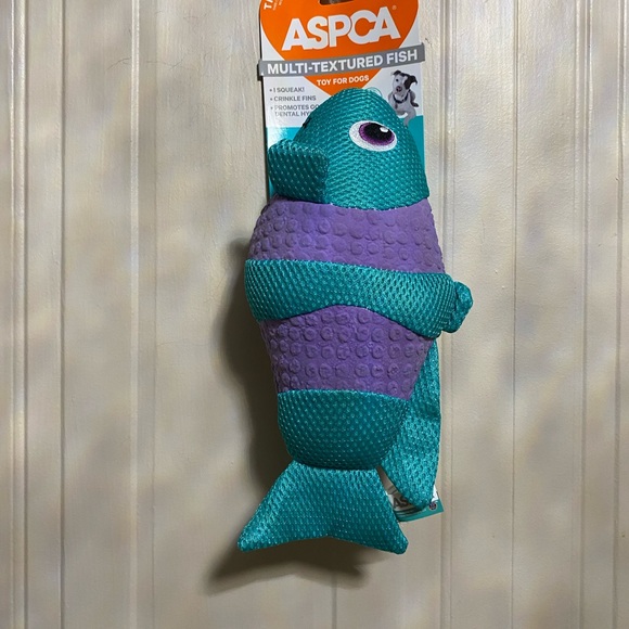 - ASPCA Multi-Textured Fish Clinker & Squeaky Dog Toy 12” - Picture 5 of 7